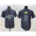 Tampa Bay Rays #8 Brandon Lowe Charcoal JEROMEN 2024 City Connect Limited Cool Base Jersey