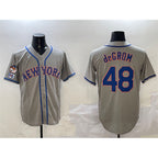 New York Mets #48 Jacob DeGrom Grey JEROMEN 2025 Spring Training Cool Base Stitched Jersey