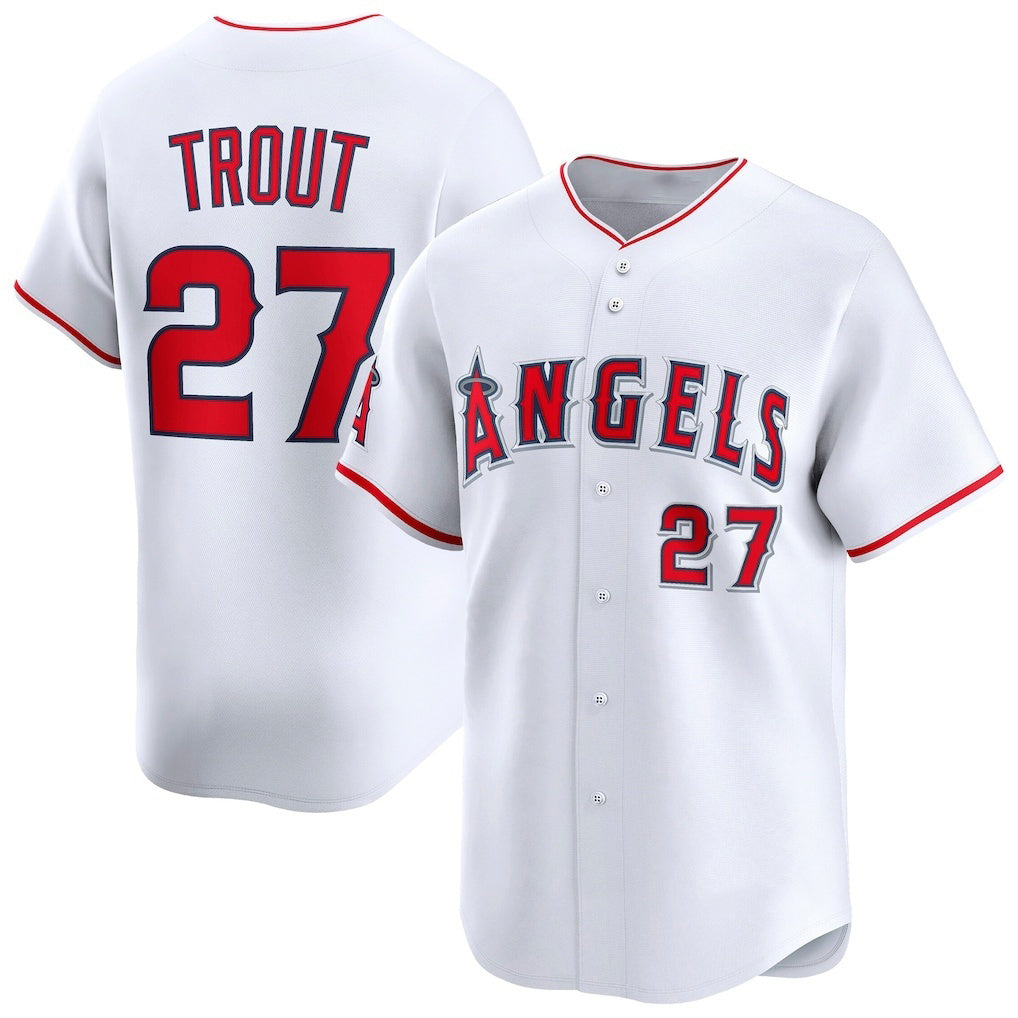Los Angeles Angels #27 Mike Trout White JEROMEN Home Limited Player Jersey