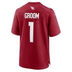 A.Cardinals Number #1 Groom JEROMEN Cardinal Game Jersey