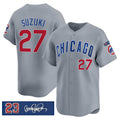 Chicago Cubs #27 Seiya Suzuki Gray JEROMEN 'Ryne Sandberg Tribute' Vapor Limited V3 Stitched Jersey