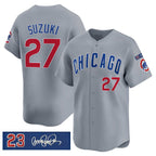 Chicago Cubs #27 Seiya Suzuki Gray JEROMEN 'Ryne Sandberg Tribute' Vapor Limited V3 Stitched Jersey