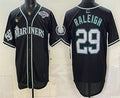 Seattle Mariners #29 Cal Raleigh 50th Black JEROMEN Out Style Vapor Premier Limited Jersey