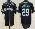 Seattle Mariners #29 Cal Raleigh 50th Black JEROMEN Out Style Vapor Premier Limited Jersey