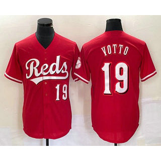 Cincinnati Reds #19 Joey Votto Number Red JEROMEN Cool Base Stitched Jersey
