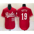 Cincinnati Reds #19 Joey Votto Number Red JEROMEN Cool Base Stitched Jersey