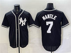 New York Yankees #7 Mickey Mantle 2026 Fashion Replica Black JEROMEN Out Stitched Jersey