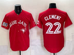 Toronto Blue Jays #22 Ernie Clement Red JEROMEN 50 Seasons Patch Stitched Jersey
