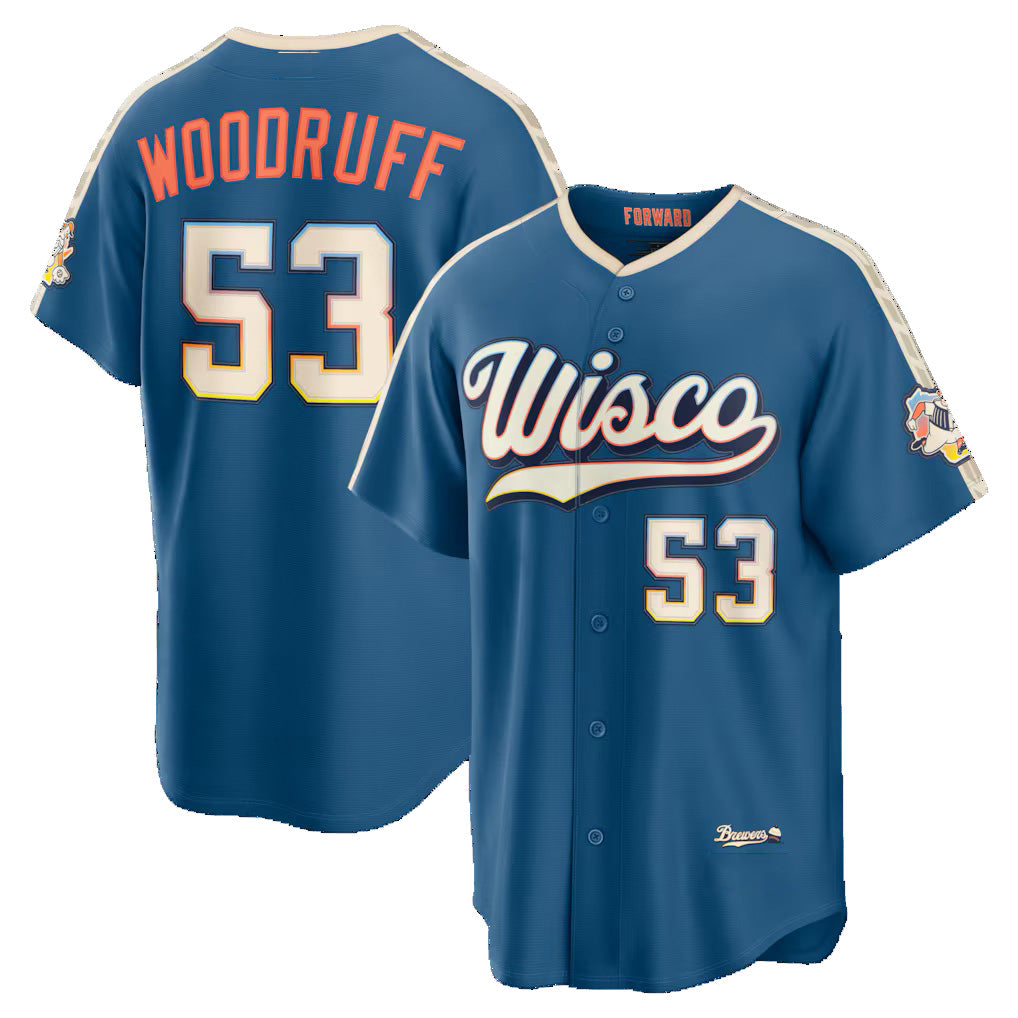 Milwaukee Brewers #53 Brandon Woodruff Mineral Blue JEROMEN 2026 City Connect Stadium Jersey