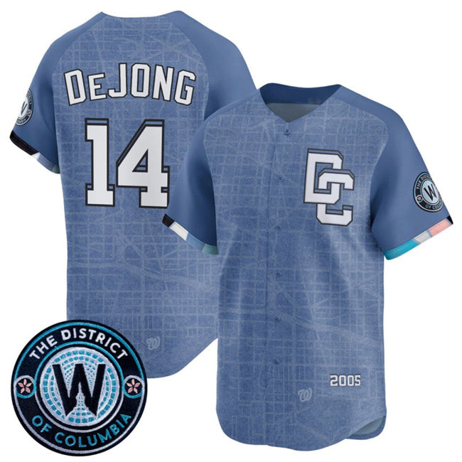 Washington Nationals #14 Paul DeJong Blue JEROMEN 2025 City Connect Limited Stitched Jersey