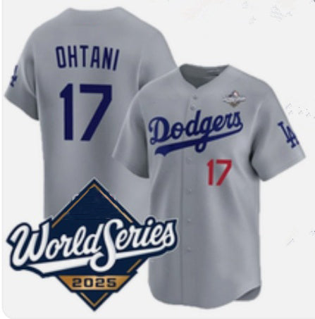 Los Angeles Dodgers #17 Shohei Ohtani Gray JEROMEN 2025 World Series Limited Stitched Jersey