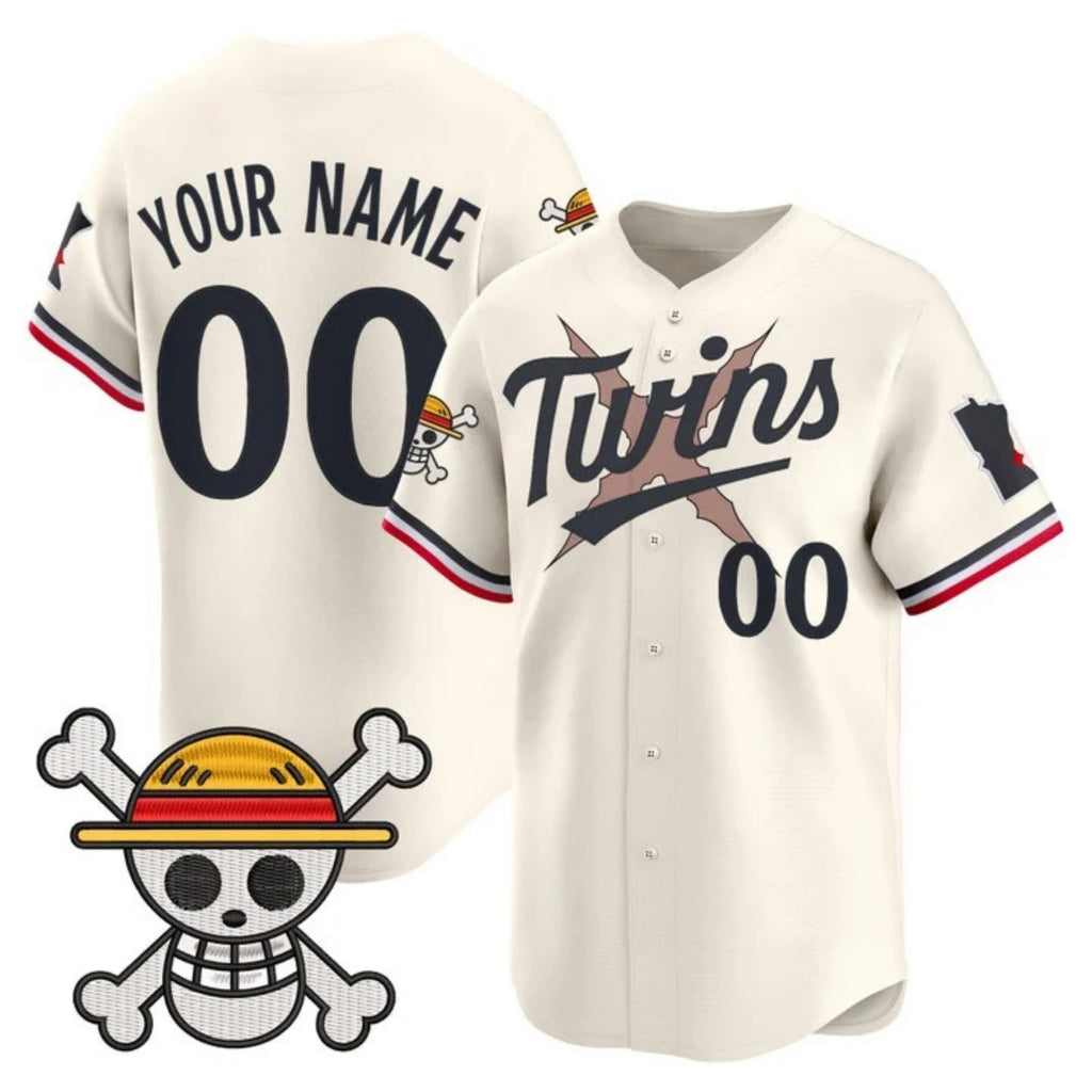 Custom Minnesota Twins x One Piece Cream JEROMEN Vapor Premier Limited Jersey - Stitched