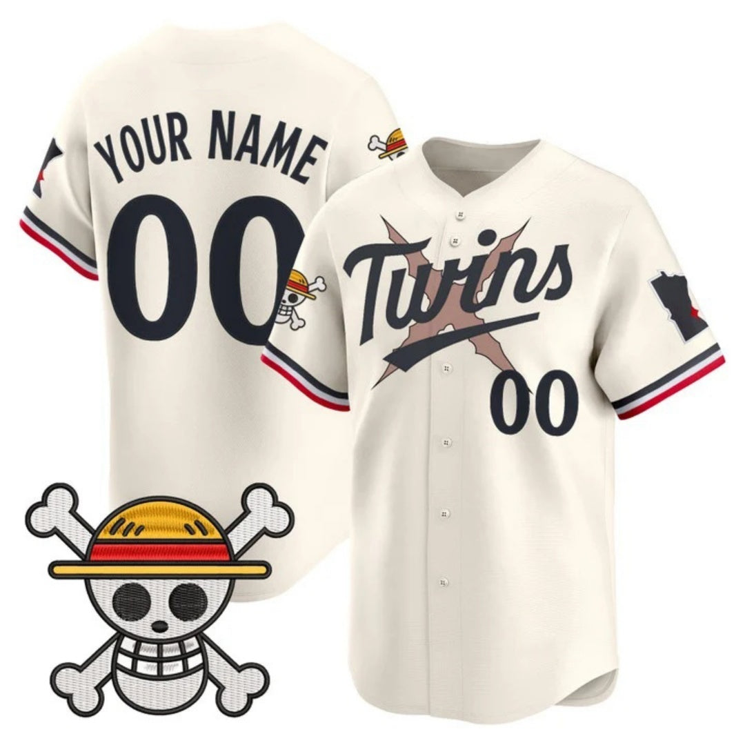 Custom Minnesota Twins x One Piece Cream JEROMEN Vapor Premier Limited Jersey - Stitched