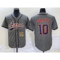 Houston Astros #10 Yuli Gurriel Number Grey JEROMEN Gridiron Cool Base Stitched Jersey