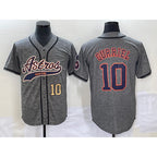 Houston Astros #10 Yuli Gurriel Number Grey JEROMEN Gridiron Cool Base Stitched Jersey