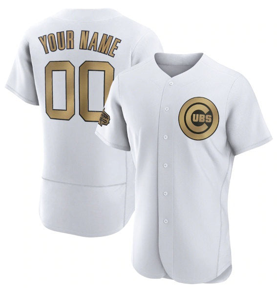Custom Chicago Cubs Active Player White JEROMEN 2022 All-Star Flex Base Stitched Jersey
