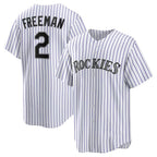 Colorado Rockies #2 Tyler Freeman White JEROMEN Home Replica Jersey
