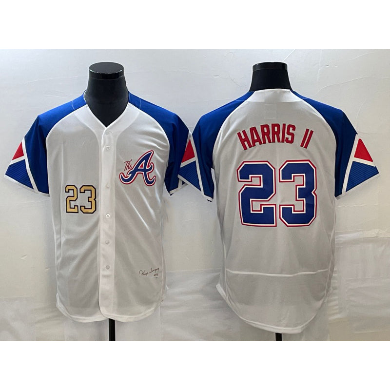 Atlanta Braves #23 Michael Harris II Number White JEROMEN 2023 City Connect Flex Base Stitched Jersey