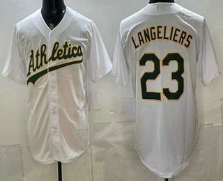Oakland Athletics #23 Shea Langeliers White JEROMEN Stitched Jersey