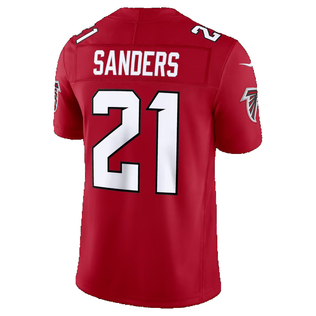 A.Falcons #21 Deion Sanders Red JEROMEN Vapor F.U.S.E. Stitched Retired Limited Jersey