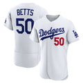 Los Angeles Dodgers #50 Mookie Betts White JEROMEN Home Authentic Jersey