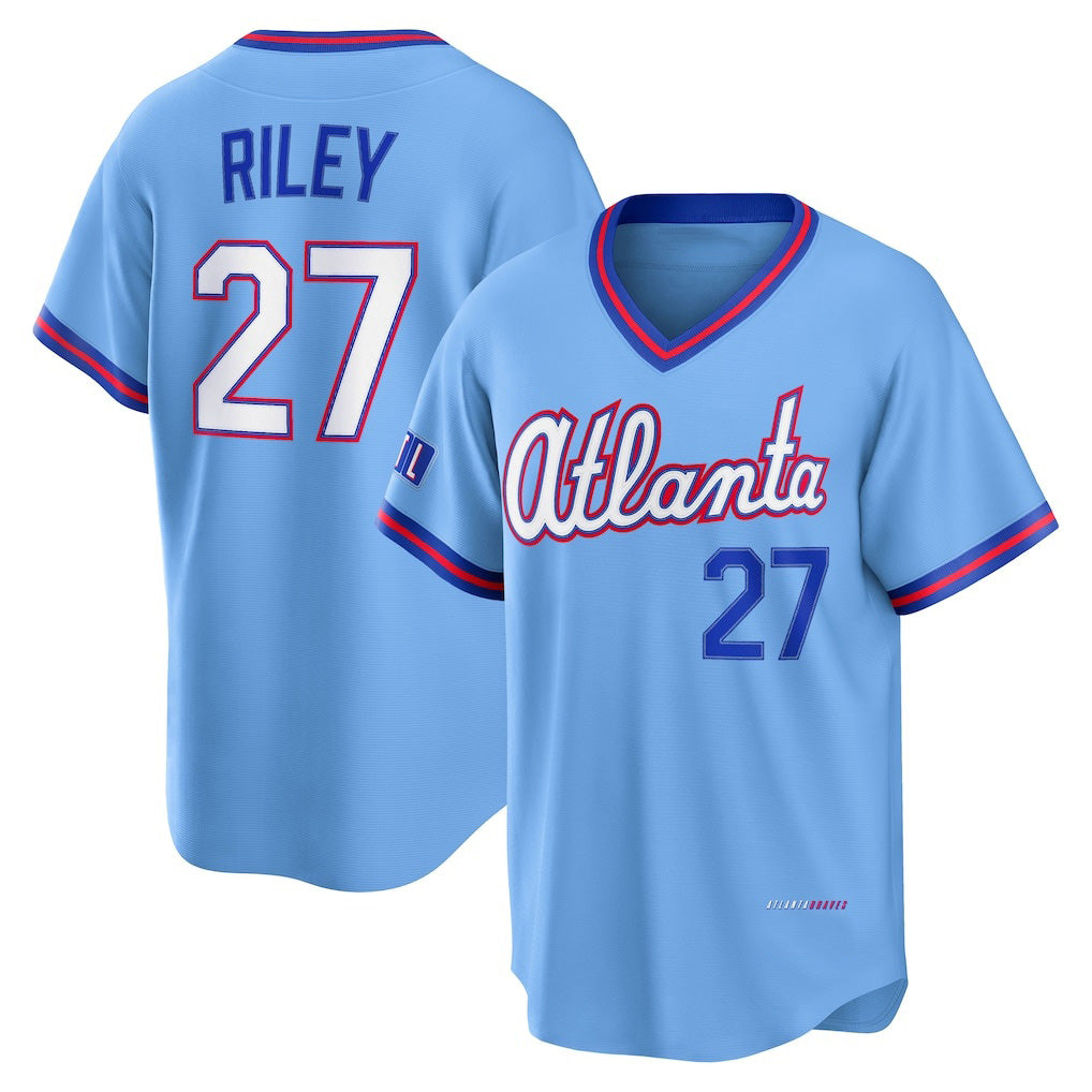 Atlanta Braves #27 Austin Riley Powder Blue JEROMEN 2026 City Connect Stadium Jersey