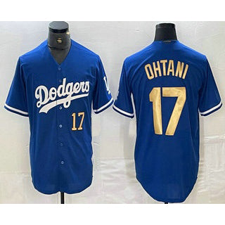 Los Angeles Dodgers #17 Shohei Ohtani Number Blue Gold JEROMEN Stitched Cool Base Jersey 2