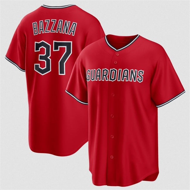 Cleveland Guardians #37 Travis Bazzana Red JEROMEN Alternate Limited Stitched Jersey