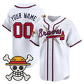 Custom Atlanta Braves x One Piece White JEROMEN Vapor Premier Limited Jersey - Stitched