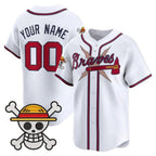Custom Atlanta Braves x One Piece White JEROMEN Vapor Premier Limited Jersey - Stitched