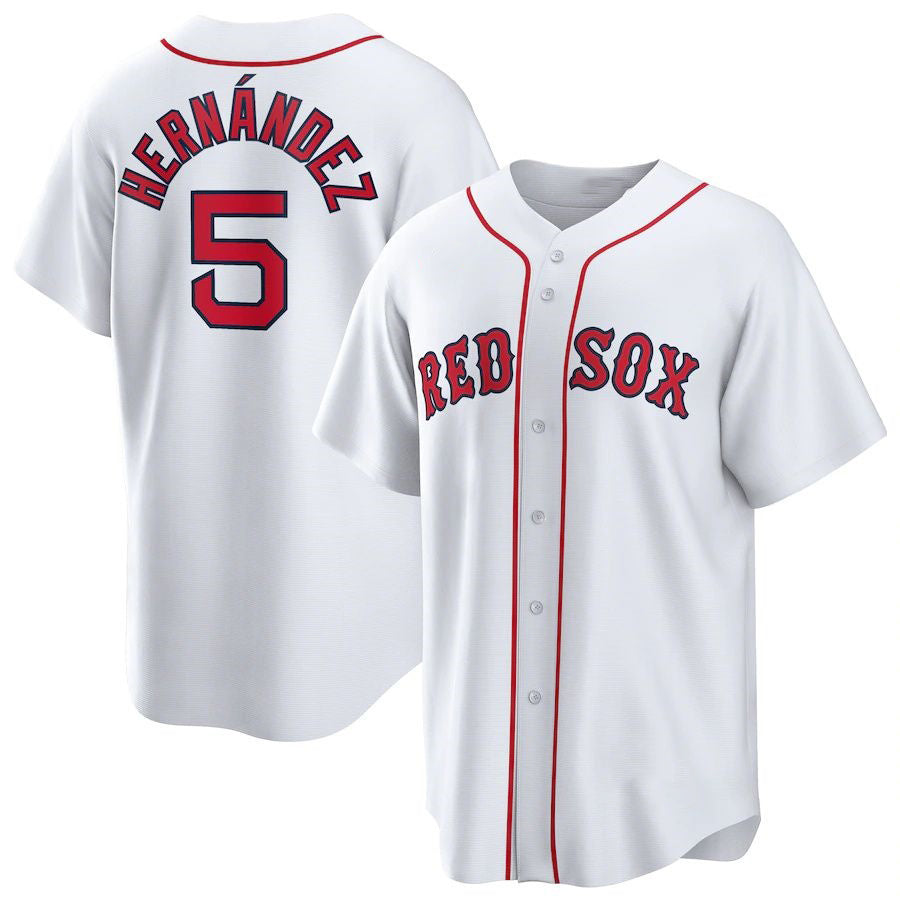 Boston Red Sox #5 Enrique Hernandez White JEROMEN Home Replica Player Jerseys