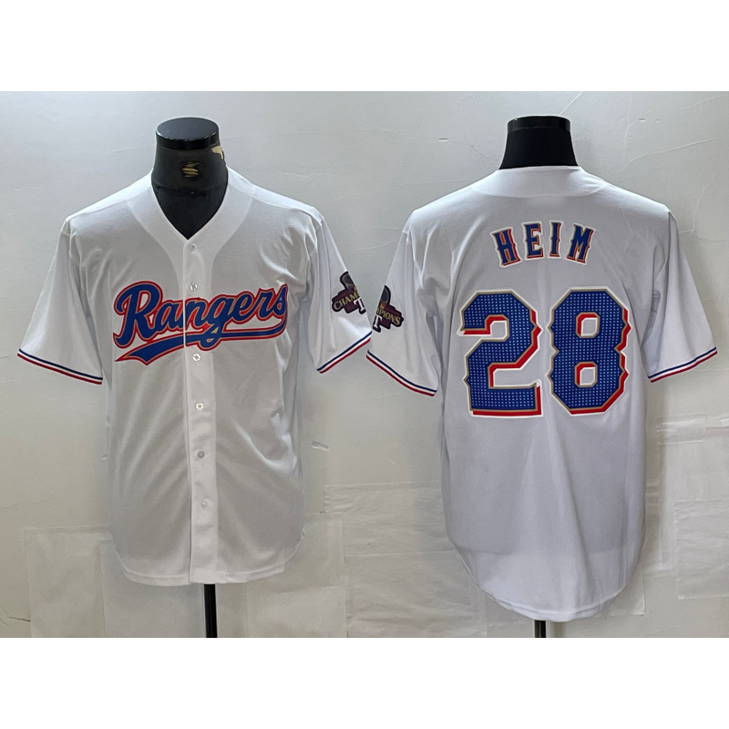Texas Rangers #28 Jonah Heim White JEROMEN 2023 World Series Champions Cool Base Jersey