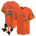 Custom Houston Astros Mexico Texas Patch Vapor Premier Limited Jersey ¨C Orange JEROMEN