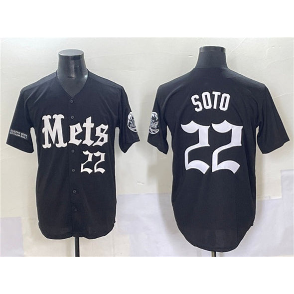 New York Mets #22 Juan Soto Black JEROMEN 'Gotham Gothic Edition' Vapor Premier Limited Stitched Jersey