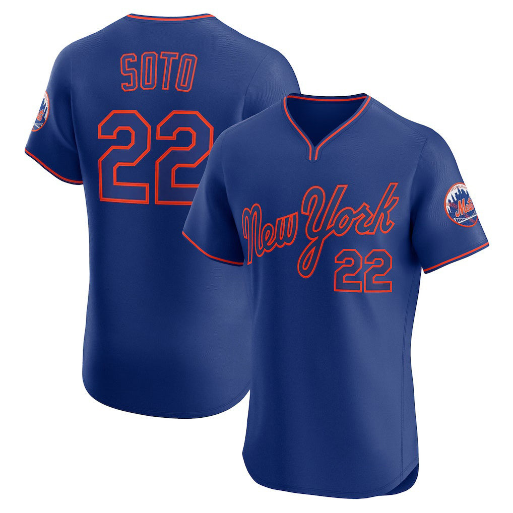 New York Mets #22 Juan Soto Royal JEROMEN Alternate 2 Elite Jersey