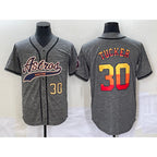 Houston Astros #30 Kyle Tucker Number Grey JEROMEN Gridiron Cool Base Stitched Jersey