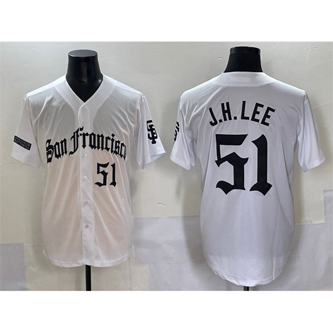 San Francisco Giants #51 Jung Hoo Lee White JEROMEN 'Gothic Fog Edition' Vapor Premier Limited Stitched Jersey