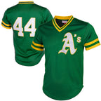 Oakland Athletics #44 Reggie Jackson Mitchell & Ness Green JEROMEN Authentic Batting Practice Jersey