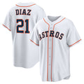 Houston Astros #21 Yainer Diaz White JEROMEN Home Replica Jersey