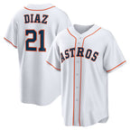 Houston Astros #21 Yainer Diaz White JEROMEN Home Replica Jersey