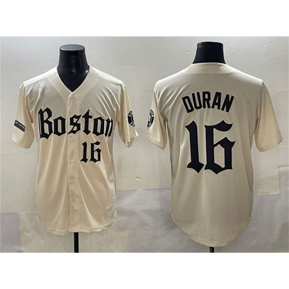 Boston Red Sox #16 Jarren Duran Cream JEROMEN Gothic Vapor Limited Stitched Jersey