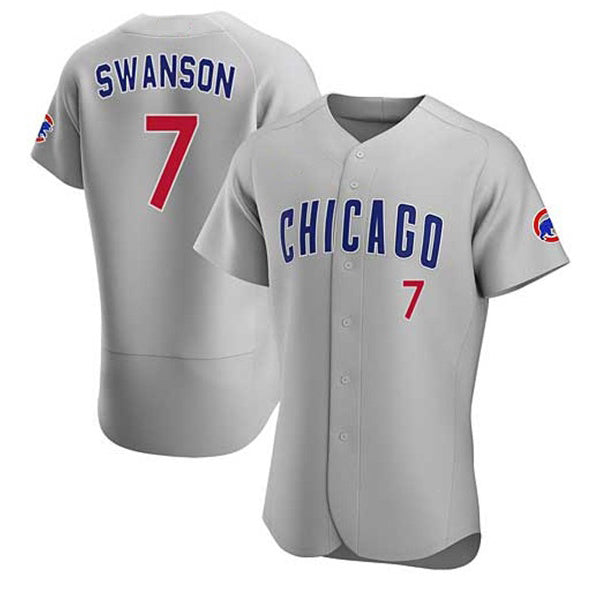 Chicago Cubs #7 Dansby Swanson Gray JEROMEN Flex Base Stitched Jersey