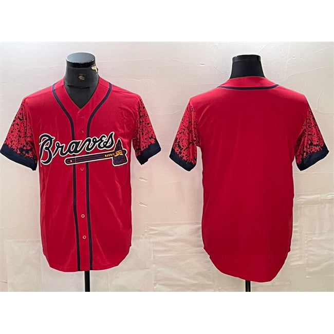 Atlanta Braves Blank Red JEROMEN City Connect Cool Base Stitched Jersey