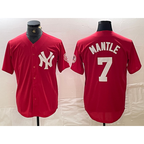 New York Yankees #7 Mickey Mantle Red JEROMEN Fashion Cool Base Jersey