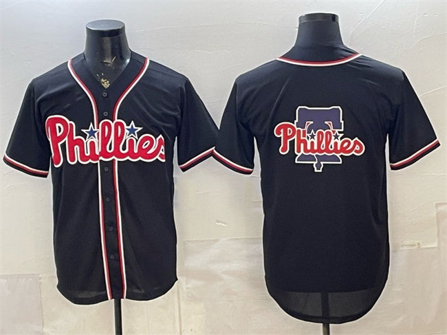 Philadelphia Phillies Team Big Logo 2026 Fashion Replica Black JEROMEN Out Stitched Jersey