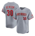 Cincinnati Reds #30 Will Benson Gray JEROMEN Road Limited Stitched Jersey