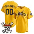 Custom New York Yankees x One Piece Gold JEROMEN Vapor Premier Limited Jersey - Stitched