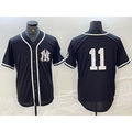 New York Yankees #11 Anthony Volpe No Name Black White JEROMEN Cool Base Stitched Jersey