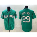 Seattle Mariners #29 Cal Raleigh Aqua JEROMEN With 2025 AL West Division Champions Patch Limited Stitched jersey