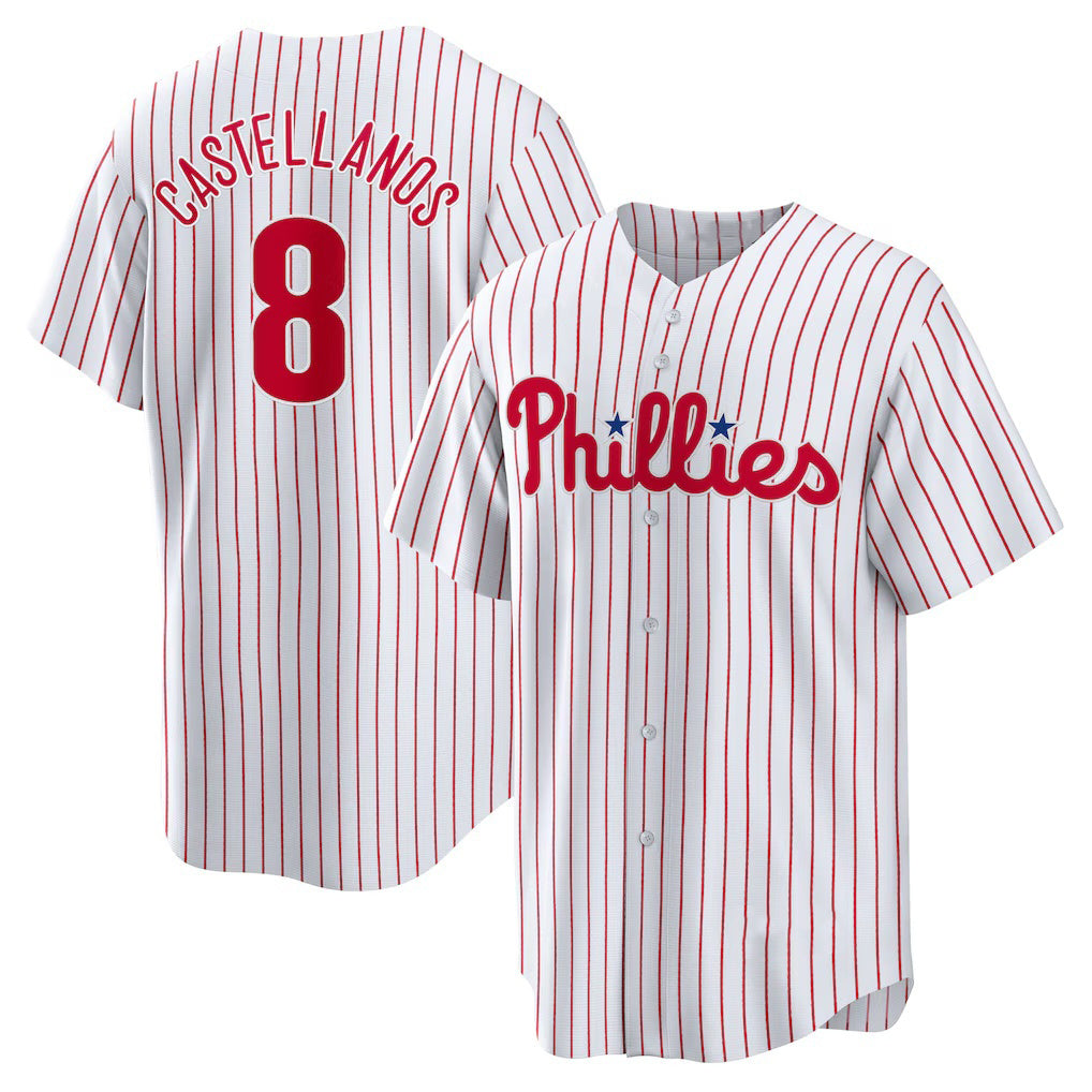 Philadelphia Phillies #8 Nick Castellanos White JEROMEN Replica Player Jersey